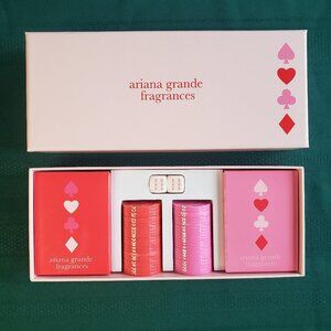 Ariana Grande pink + red polker chips and playing card games gift box bundle